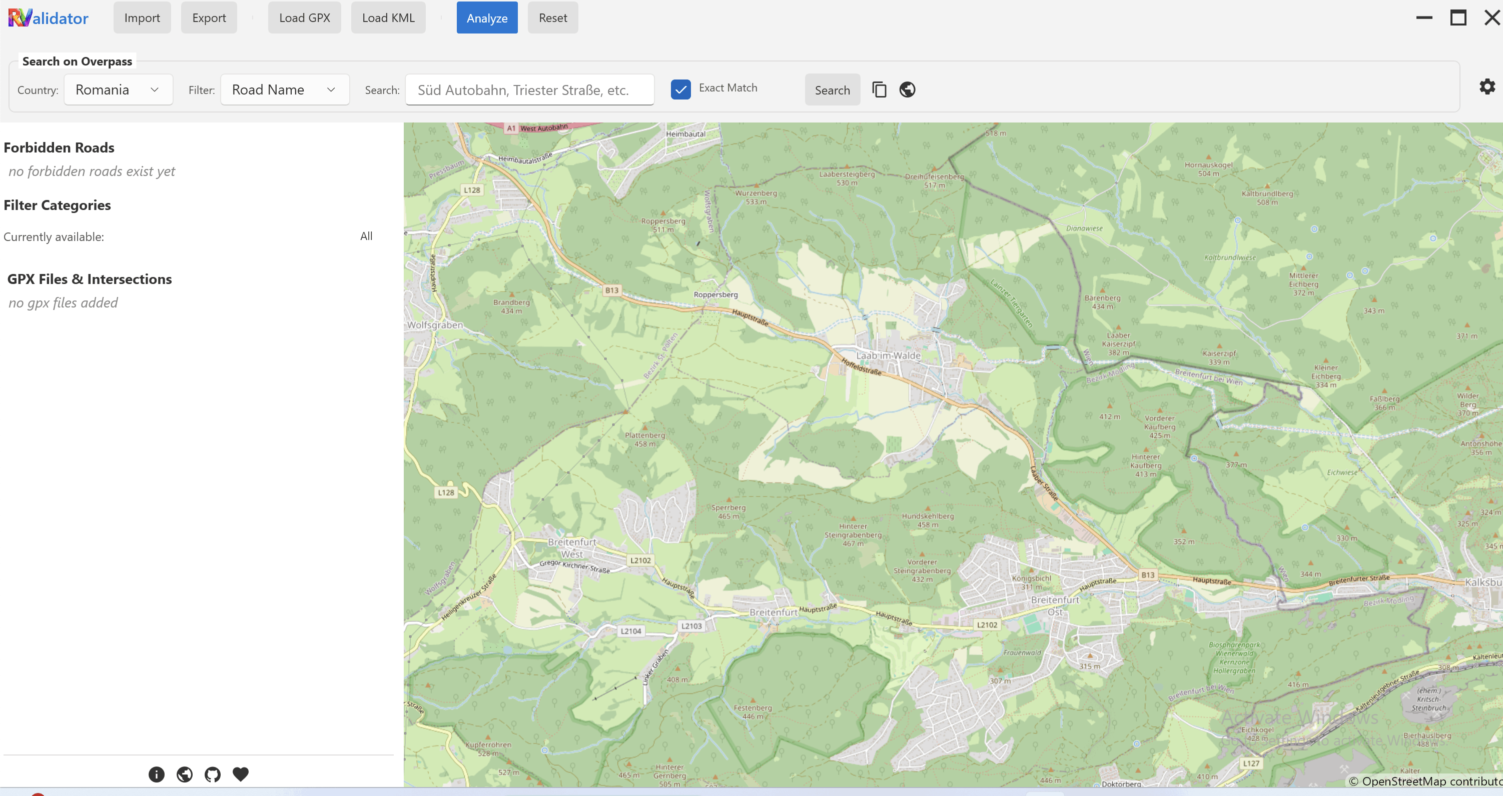 Route Validator Interface Overview